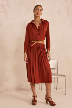 Picture of CRYSTAL PLEATED MIDI SKIRT